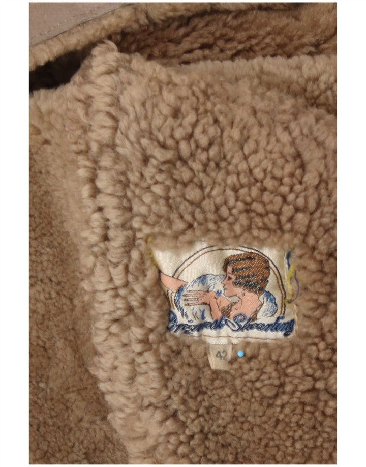 Vintage Dame Shearling Coat IT 42 Medium Beige Shearling