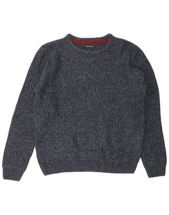 PIERRE CARDIN Herre Boat Neck Jumper Sweater Stor Marineblå Akryl