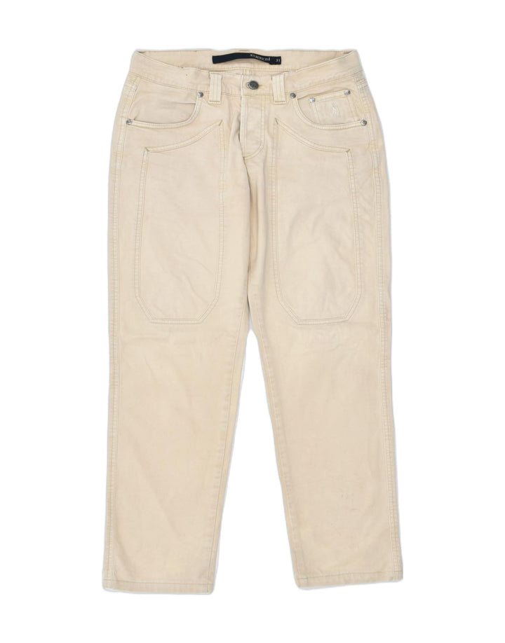 JECKERSON Womens Straight Casual Trousers W31 L30 Beige Cotton Classic | Vintage | Thrift | Second-Hand | Used Clothing | Messina Hembry 