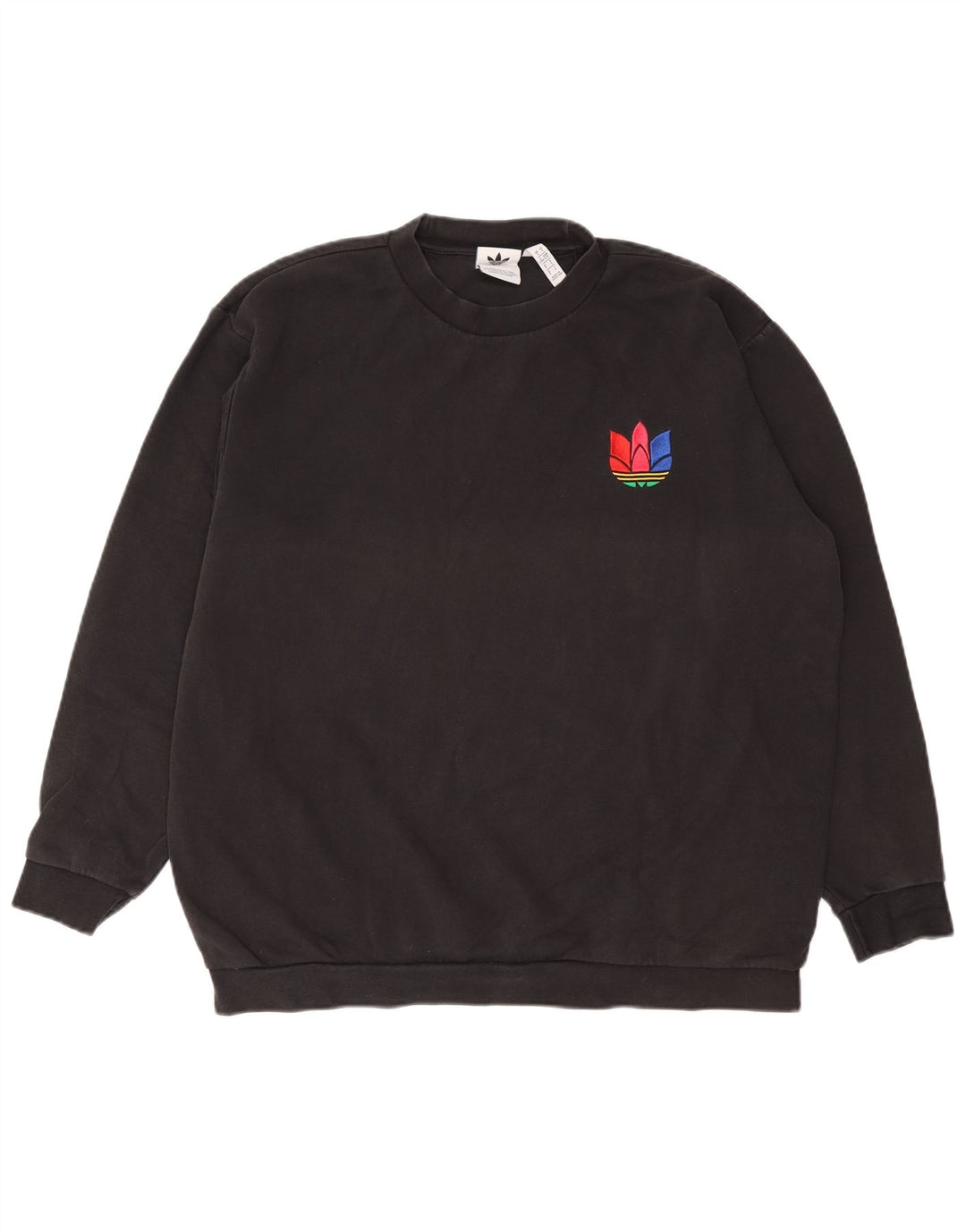 ADIDAS Sweatshirt til mænd, stor sort bomuld