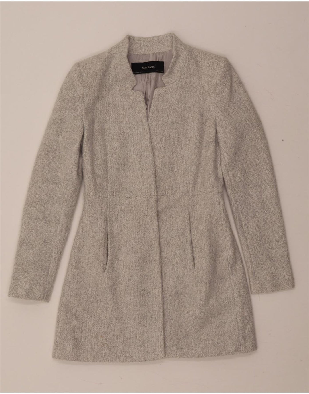 Zara Womens Open Overcoat UK 6 XS Grå Acetat