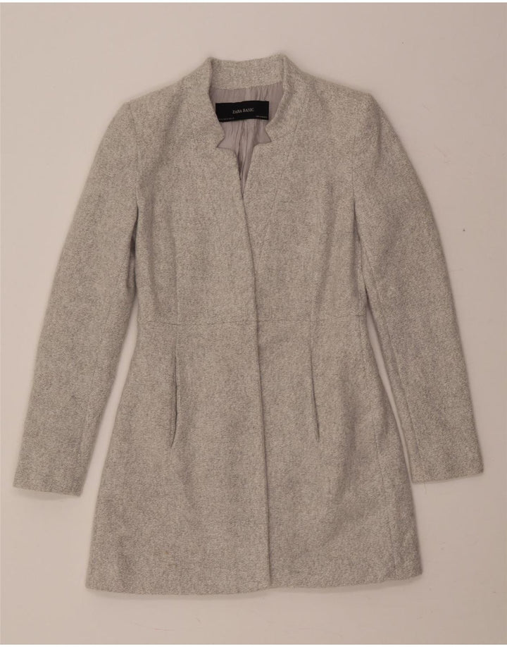 Zara Womens Open Overcoat UK 6 XS Grå Acetat
