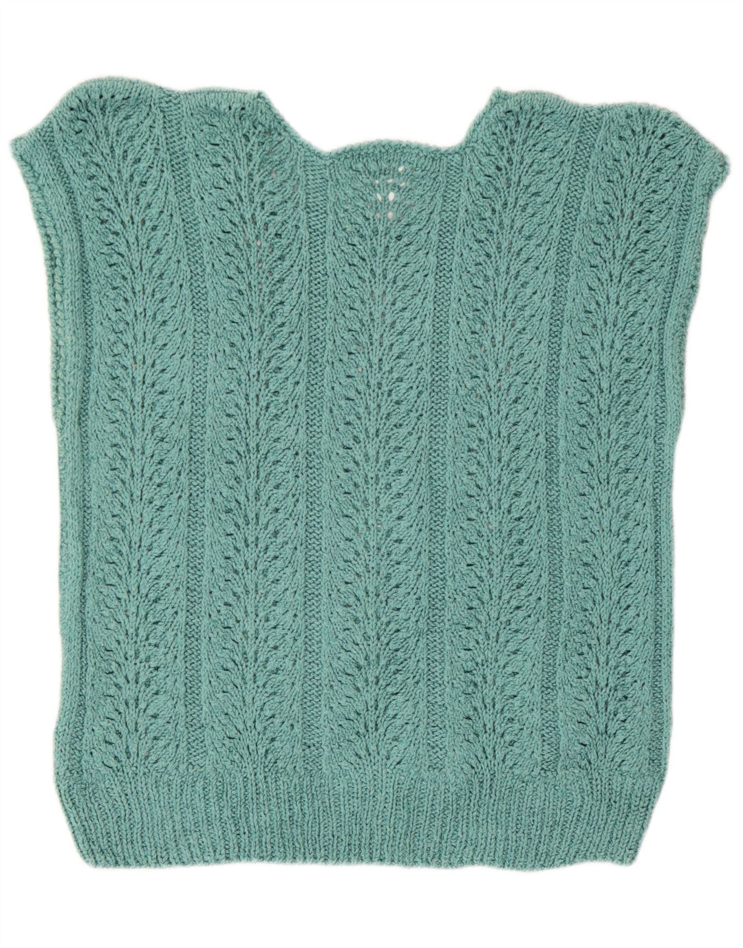 Vintage Dame Vest Tank Top UK 14 Large Green