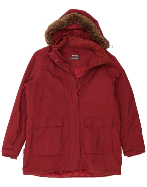 Mountain Warehouse Dame Hooded Windbreaker Coat UK 20 2XL Burgundy Nylon