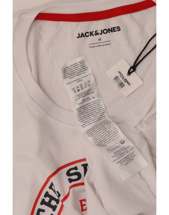 Jack & Jones Herre grafisk T-shirt Top Medium Hvid Bomuld
