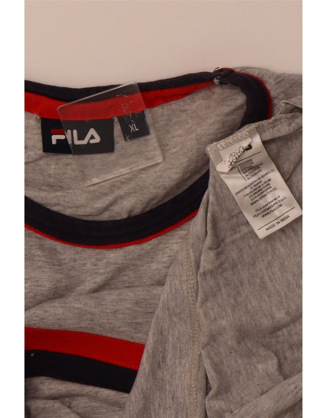 FILA T-shirt top til kvinder UK 18 XL Gråstribet bomuld