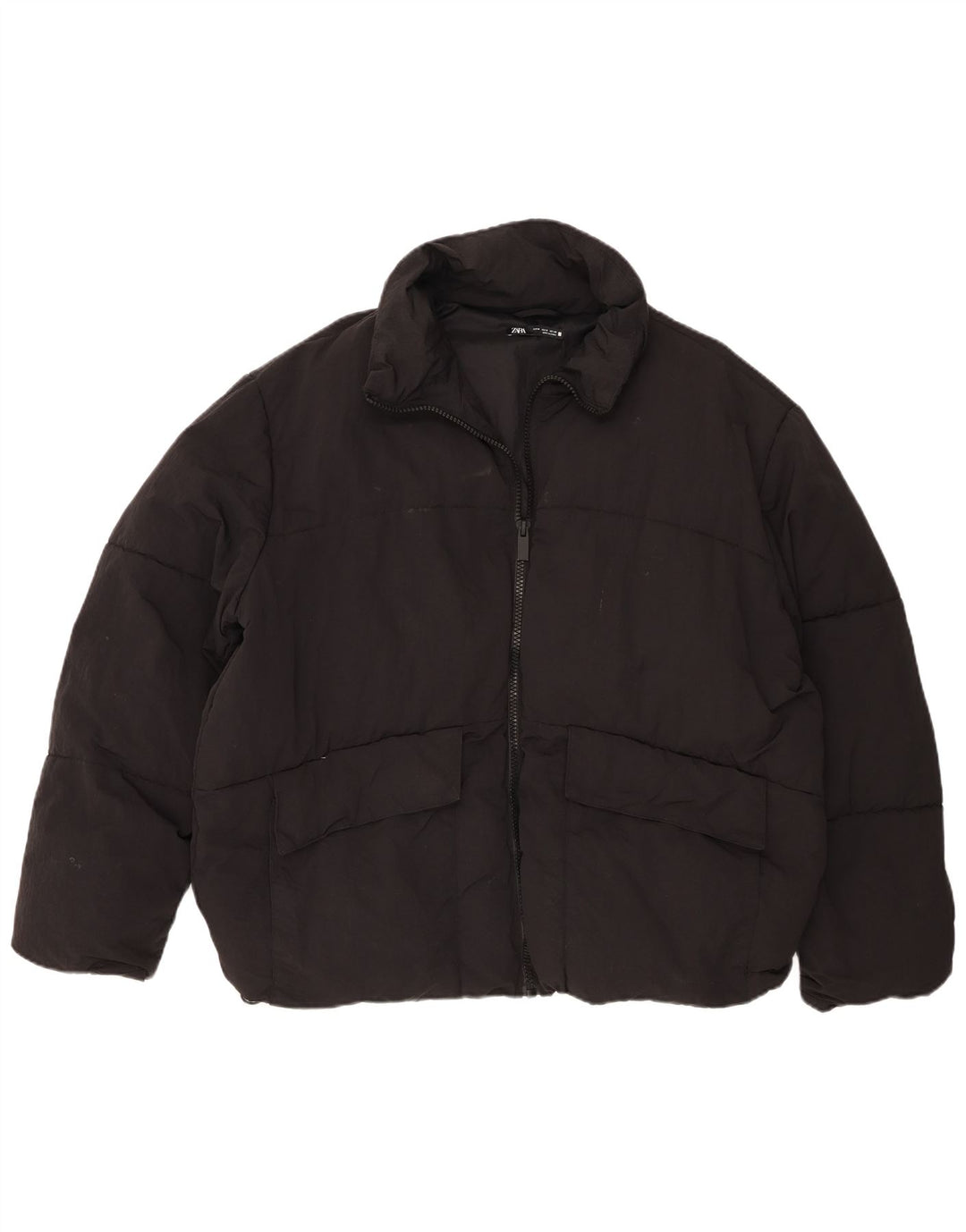 Zara Polstret Herrejakke UK 38 Medium Sort Polyamid