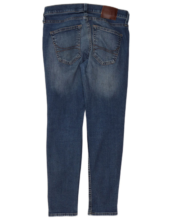Hollister Dame Distressed Skinny Jeans W30 L28 Blå Bomuld