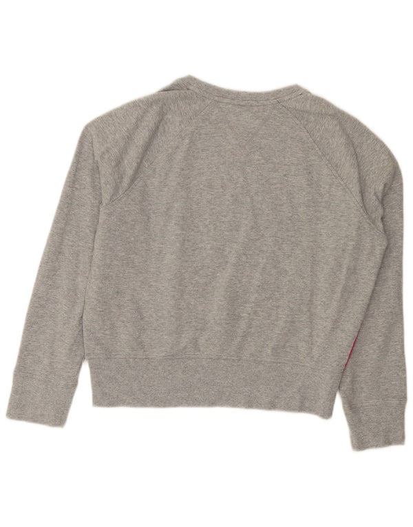 Tommy Hilfiger Womens Crop Sweatshirt Jumper UK 16 Large Grey Colourblock