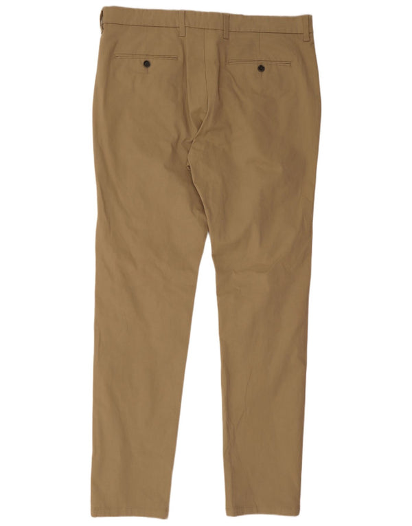 Marks & Spencer Herre Slim Fit Chino Bukser W36 L33 Brun Bomuld