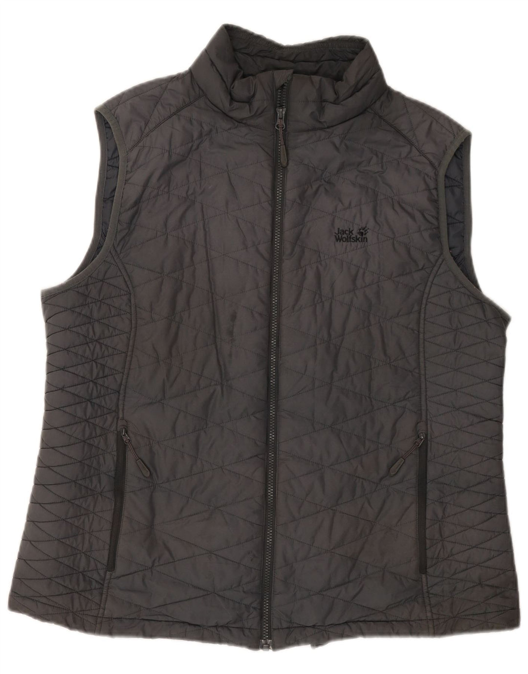 JACK WOLFSKIN Dame Polstret Gilet UK 20 2XL Grå Polyester