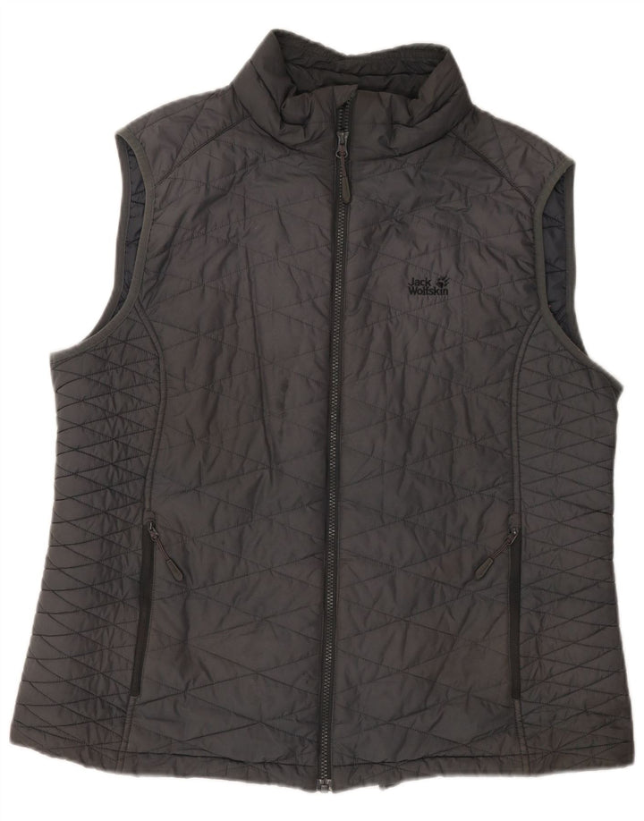JACK WOLFSKIN Dame Polstret Gilet UK 20 2XL Grå Polyester