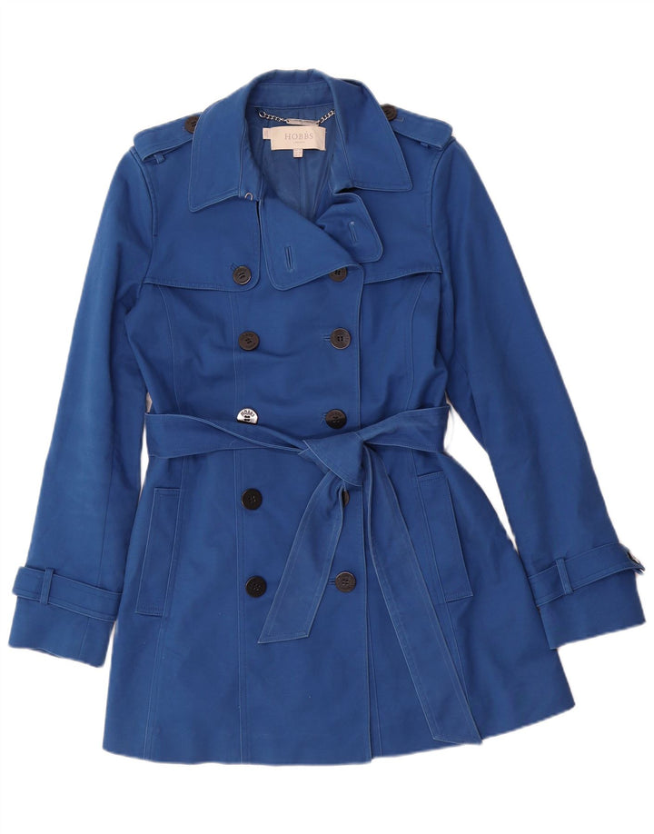 Hobbs Trench Coat til kvinder UK 10 Lille blå bomuld
