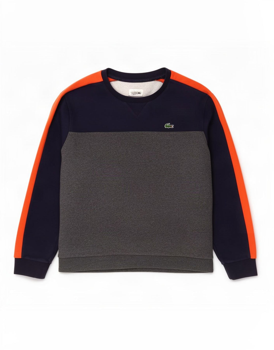 Lacoste Herre Sweatshirt Jumper Størrelse 8 3XL Grå Colourblock Bomuld