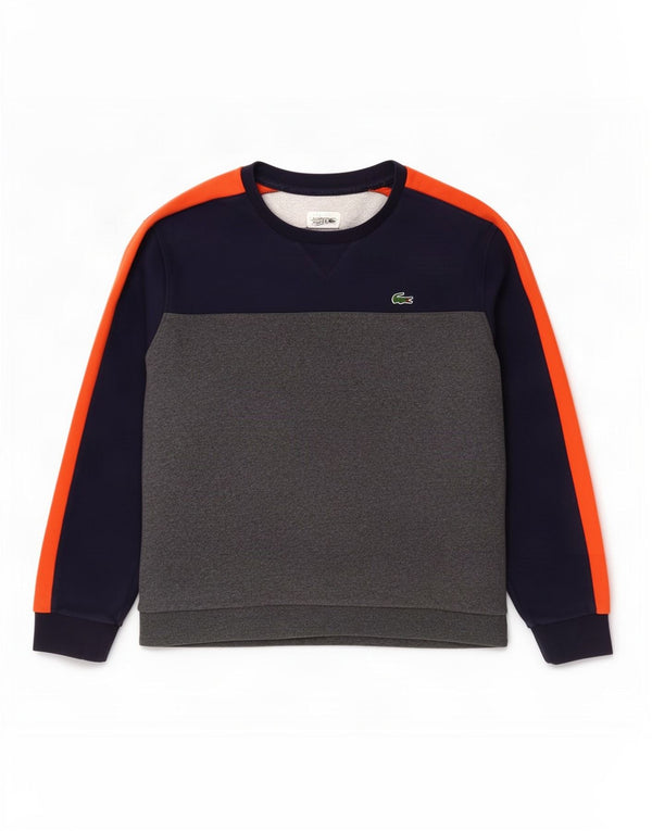 Lacoste Herre Sweatshirt Jumper Størrelse 8 3XL Grå Colourblock Bomuld