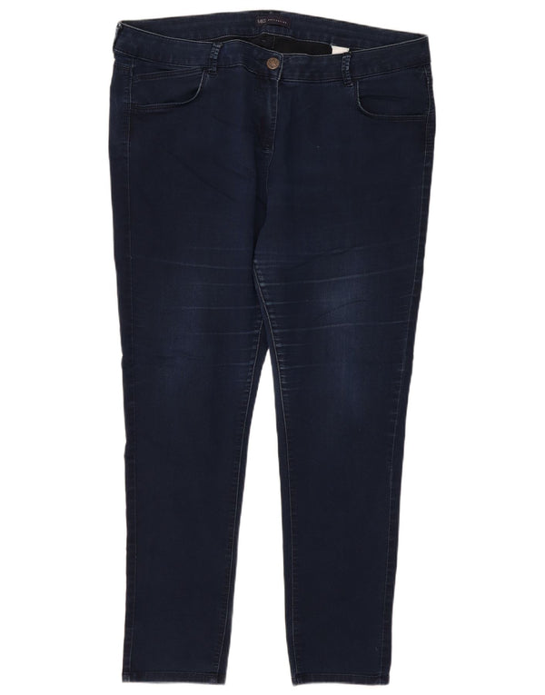 Marks & Spencer Dame Slim Jeans UK 22 3XL W40 L29 Marineblå Bomuld