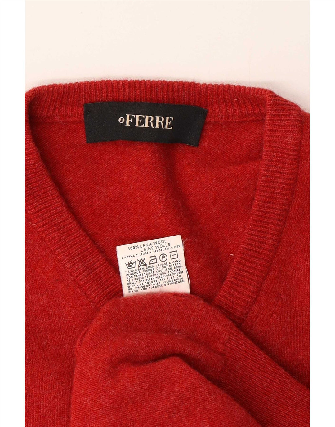 Ferre Herre V-hals sweater Medium Rød Uld