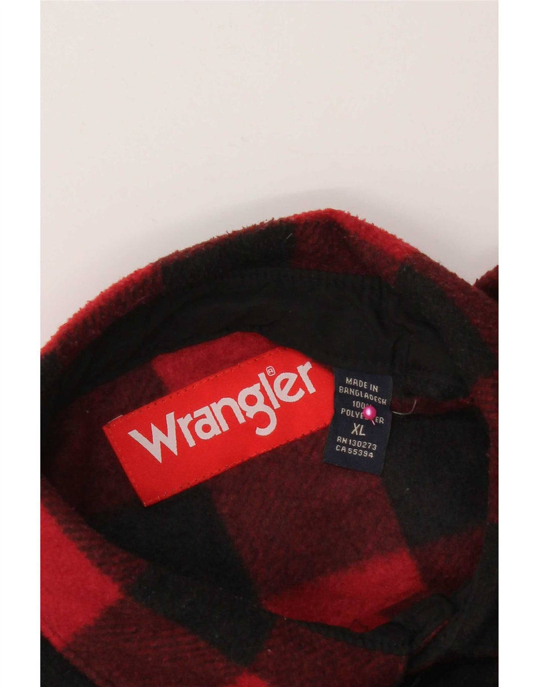 Wrangler herre flannel skjorte XL rød ternet polyester