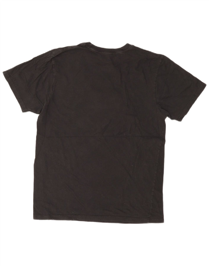 VANS Dame Custom Fit Grafisk T-Shirt Top UK 14 Medium Sort Bomuld