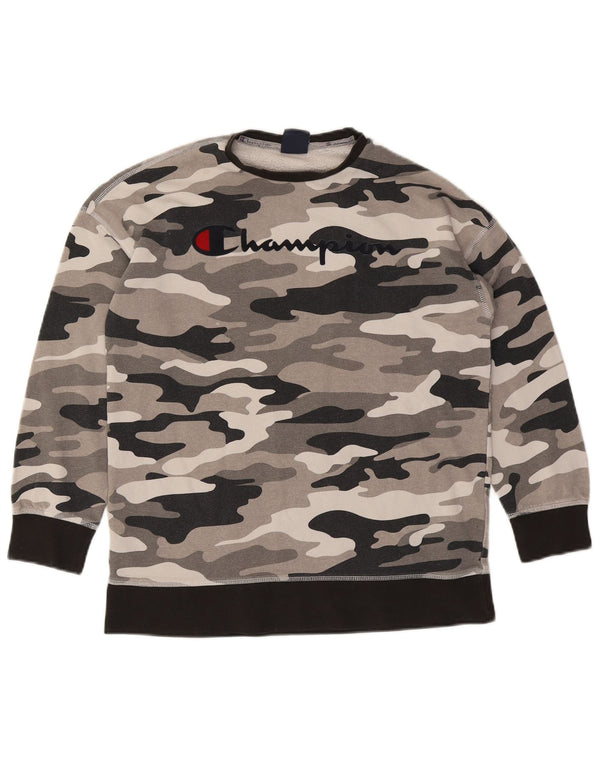 Champion Boys Grafisk Sweatshirt Jumper 13-14 år XL Grå Camouflage