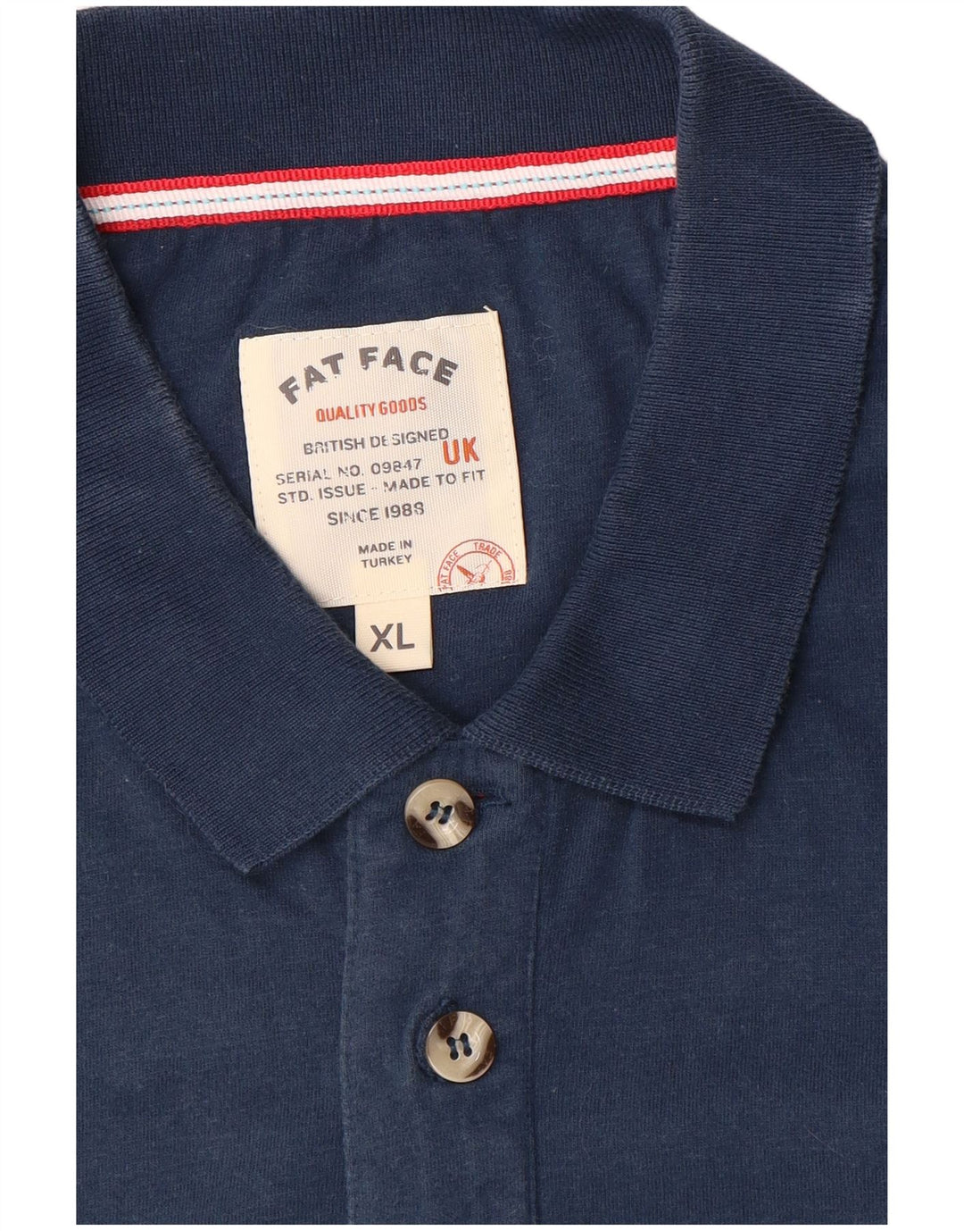 Fat Face herre poloshirt XL marineblå stribet