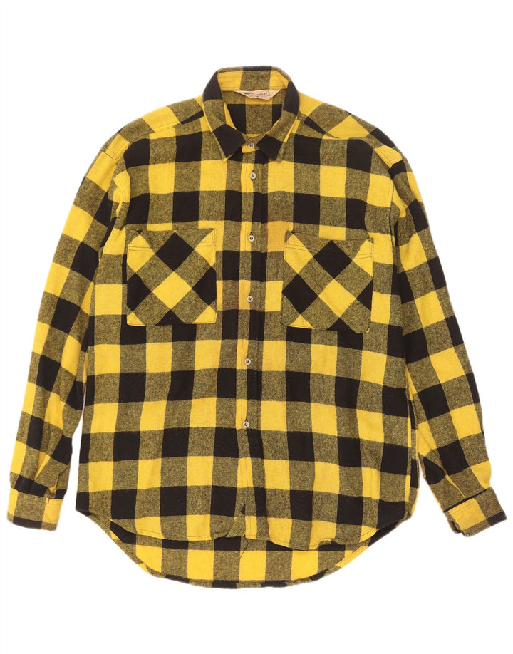 Søges Herre Overshirt Skjorte Medium Gul Gingham Akryl