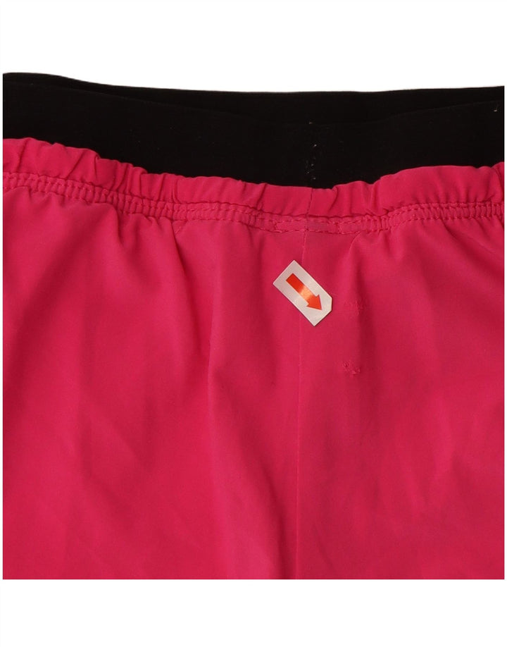 NIKE Dame Dri Fit sportsshorts UK 8 Small Pink Colourblock Polyester