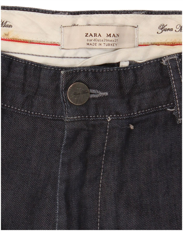 Zara Straight Jeans til mænd EU 40 Medium W31 L34 Marineblå