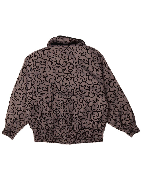 LONDON FOG Dame Oversized Windbreaker Jacket UK 14 Medium Grey Floral