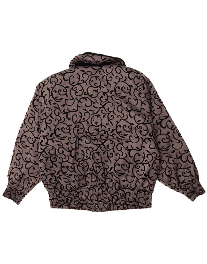 LONDON FOG Dame Oversized Windbreaker Jacket UK 14 Medium Grey Floral