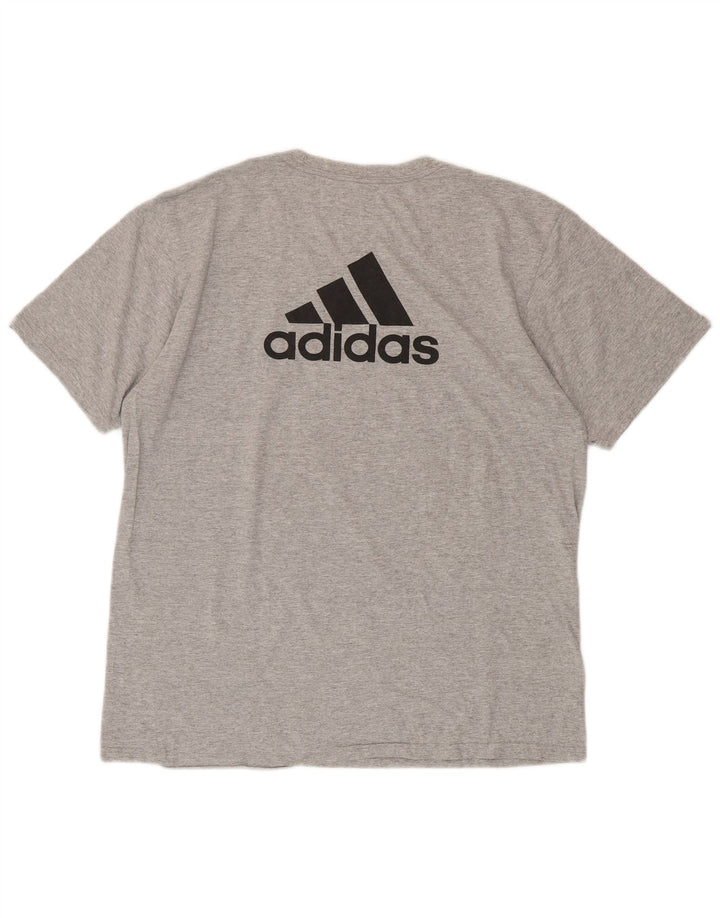 Adidas Herre Grafisk T-Shirt Top Stor Grå Bomuld