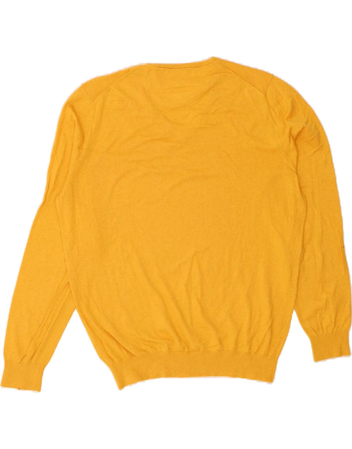 MASSIMO DUTTI Mens V-Neck Jumper Sweater XL Yellow Vintage Massimo Dutti and Second-Hand Massimo Dutti from Messina Hembry 
