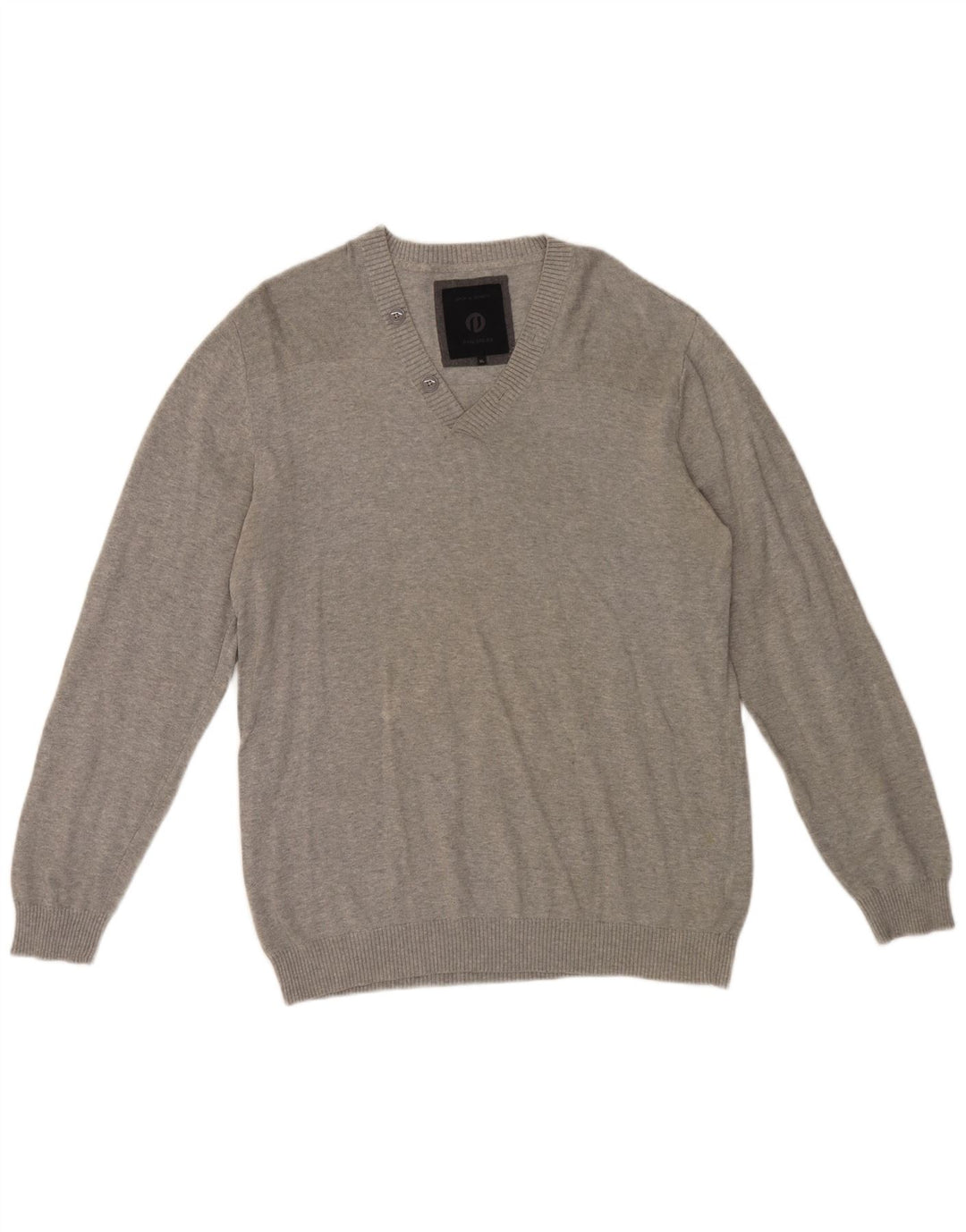 Jack & Jones Herre V-hals sweater XL Grå Bomuld