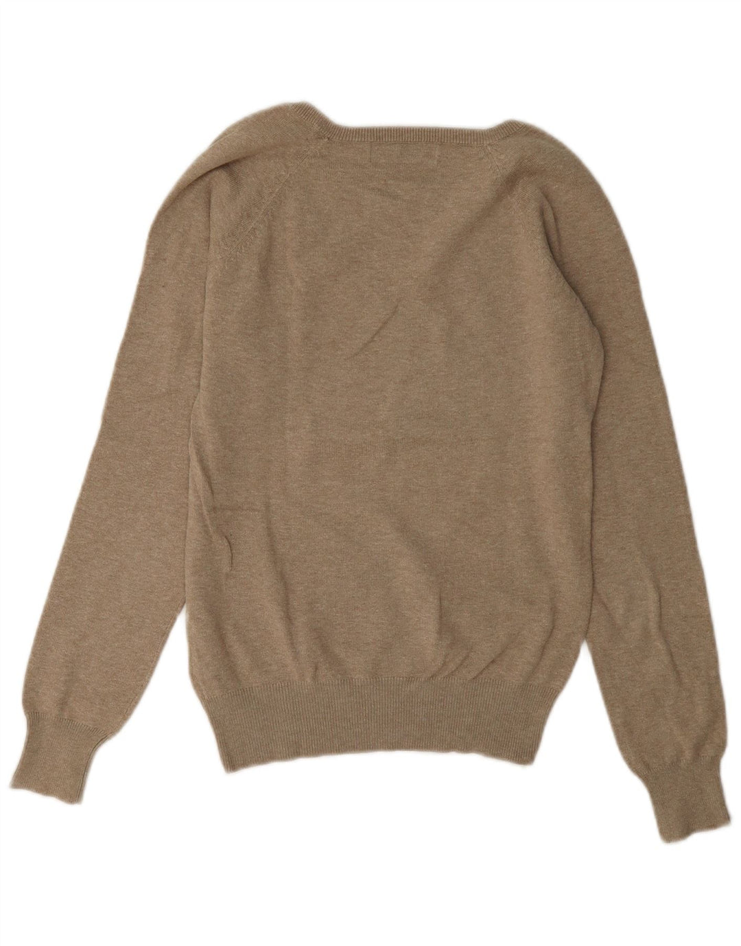 Zara Dame V-hals sweater UK 14 Medium Brun Bomuld