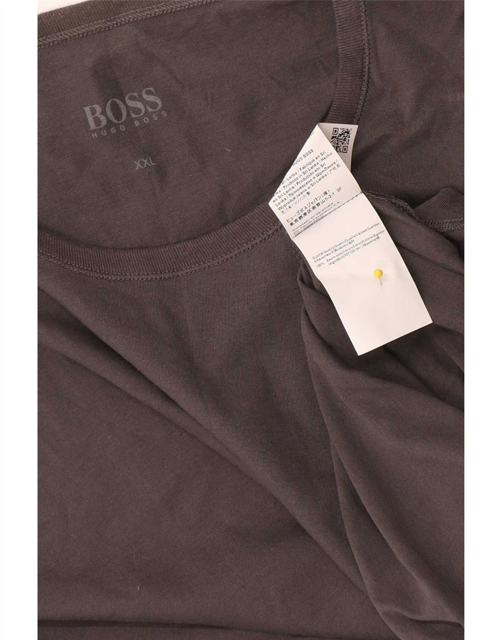Hugo Boss Herre T-Shirt Top 2XL Grå Bomuld