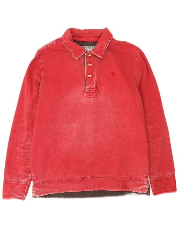 Fat Face Herre Polo Neck Sweatshirt Jumper Medium Rød Bomuld