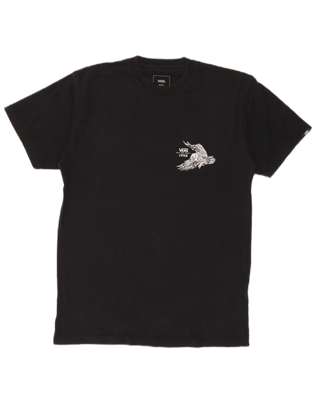 VANS Herre Classic Fit Grafisk T-Shirt Top Medium Sort Bomuld