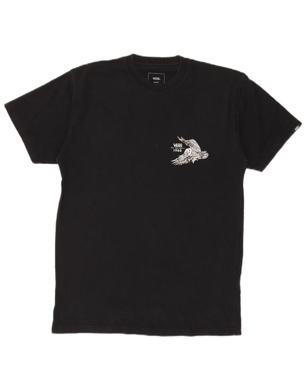 VANS Herre Classic Fit Grafisk T-Shirt Top Medium Sort Bomuld
