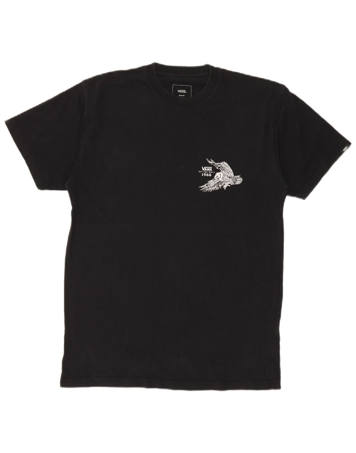 VANS Herre Classic Fit Grafisk T-Shirt Top Medium Sort Bomuld