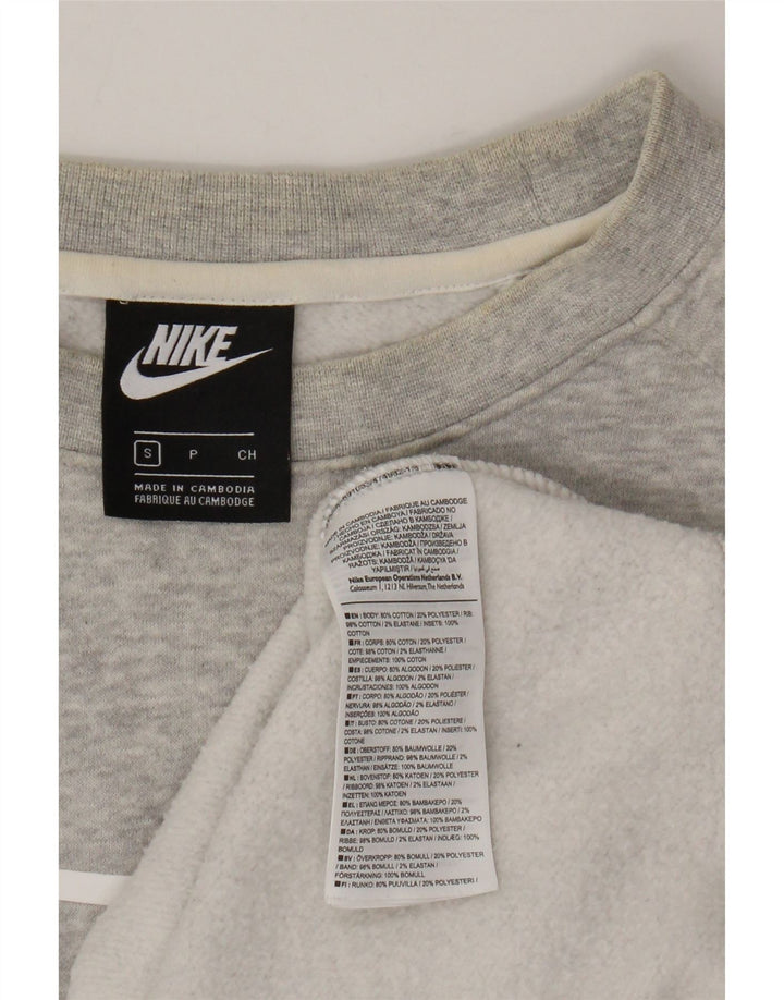 Nike Dame Grafisk Oversized Sweatshirt Jumper Lille Grå Colourblock