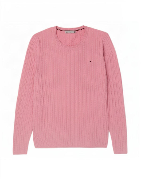 Tommy Hilfiger Herre Boat Neck Jumper Sweater Medium Pink Bomuld