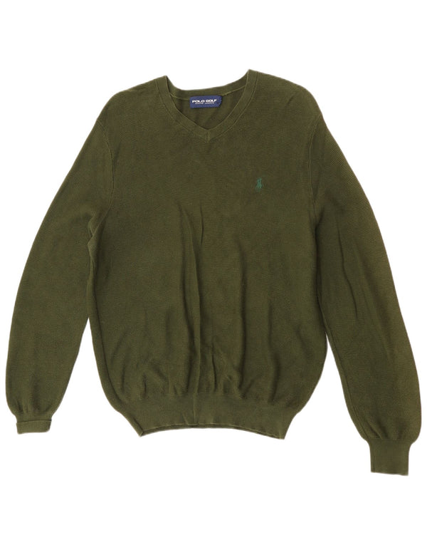 Polo Ralph Lauren Herre V-hals sweater Small Khaki Bomuld