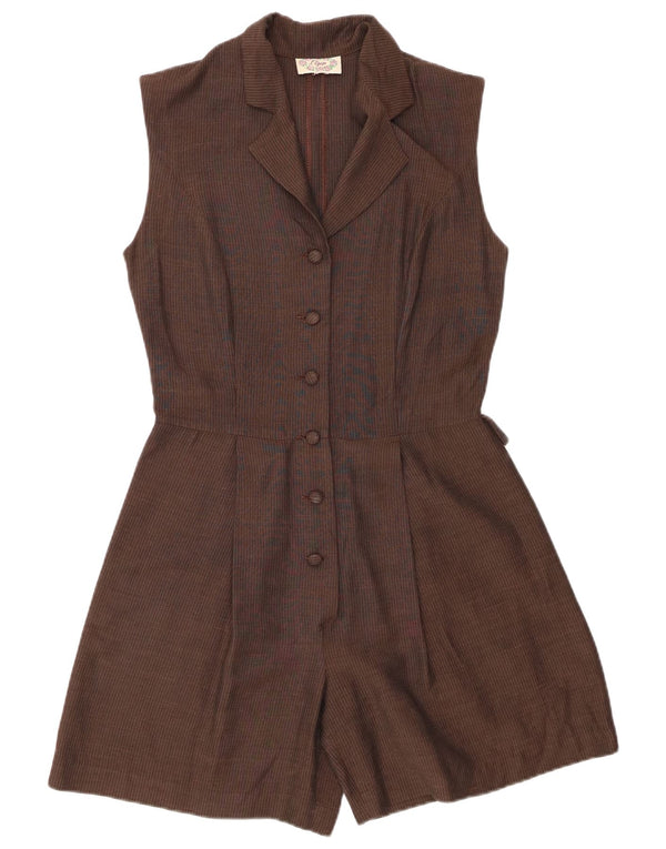 L'Equipe Dame Ærmeløs Playsuit UK 14 Medium Brun Stribet