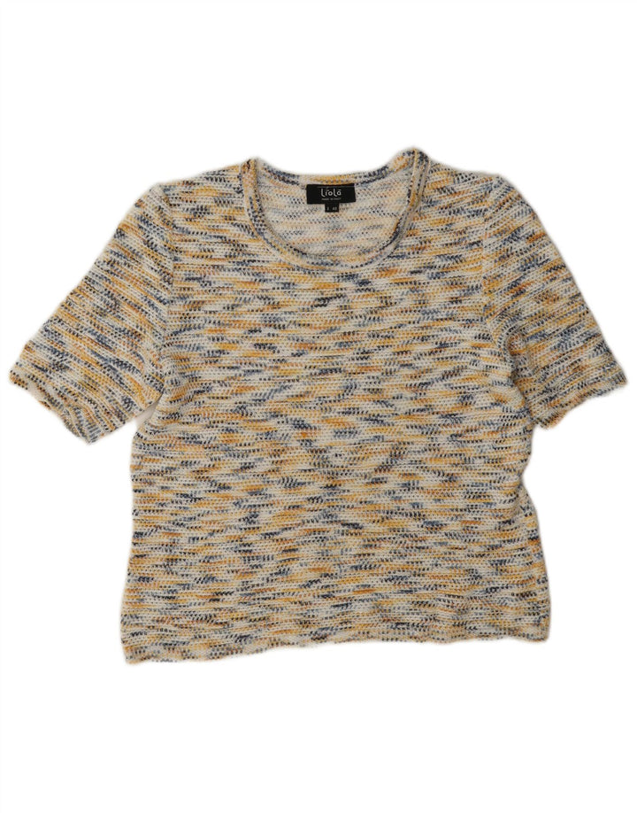 Liola Dame Crop Knit Bluse Top IT 48 XL Flerfarvet Flecked