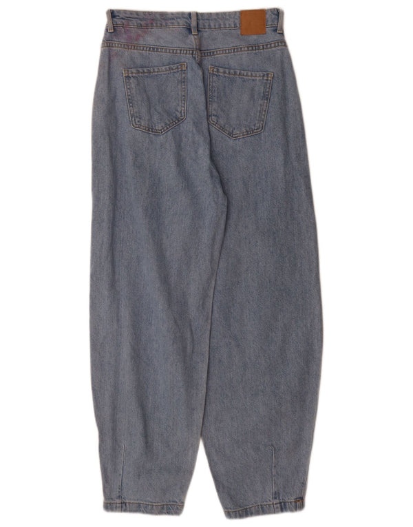 Zara Dame Ballon Højtaljede Jeans EU 34 2XS W24 L29 Blå Bomuld