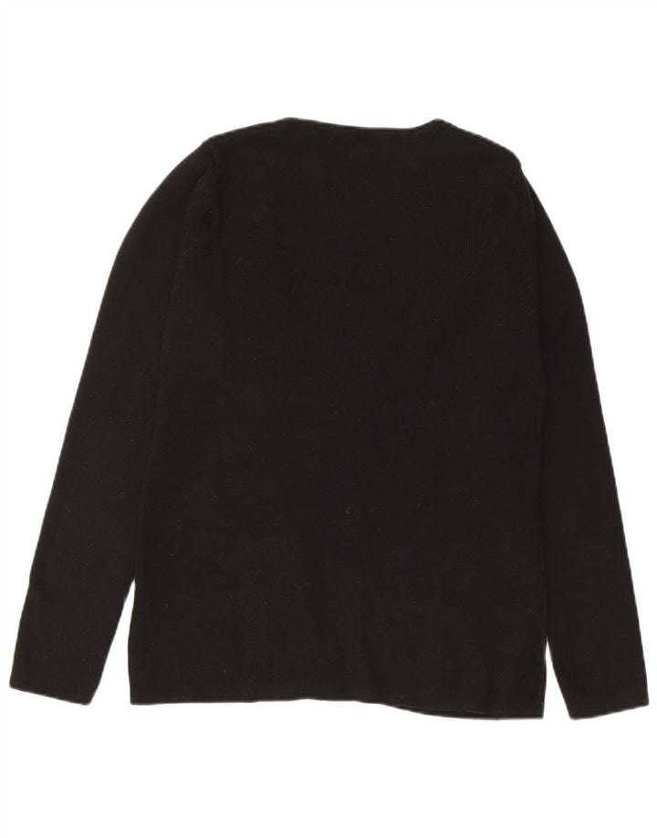 Hobbs Womens Front Tie Cardigan Sweater UK 10 Small Black Bomuld