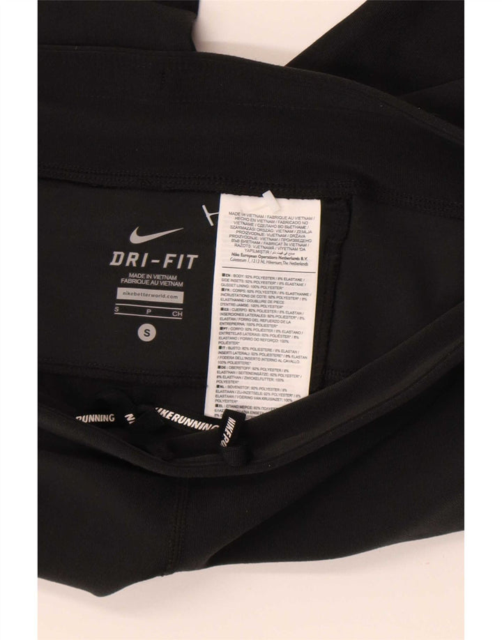 Nike Dame Capri Leggings UK 8 Small Black Polyester
