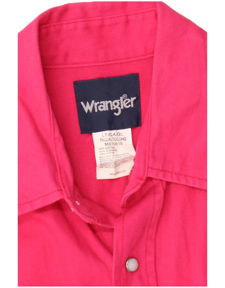 WRANGLER Høj skjorte til mænd Large Pink Bomuld