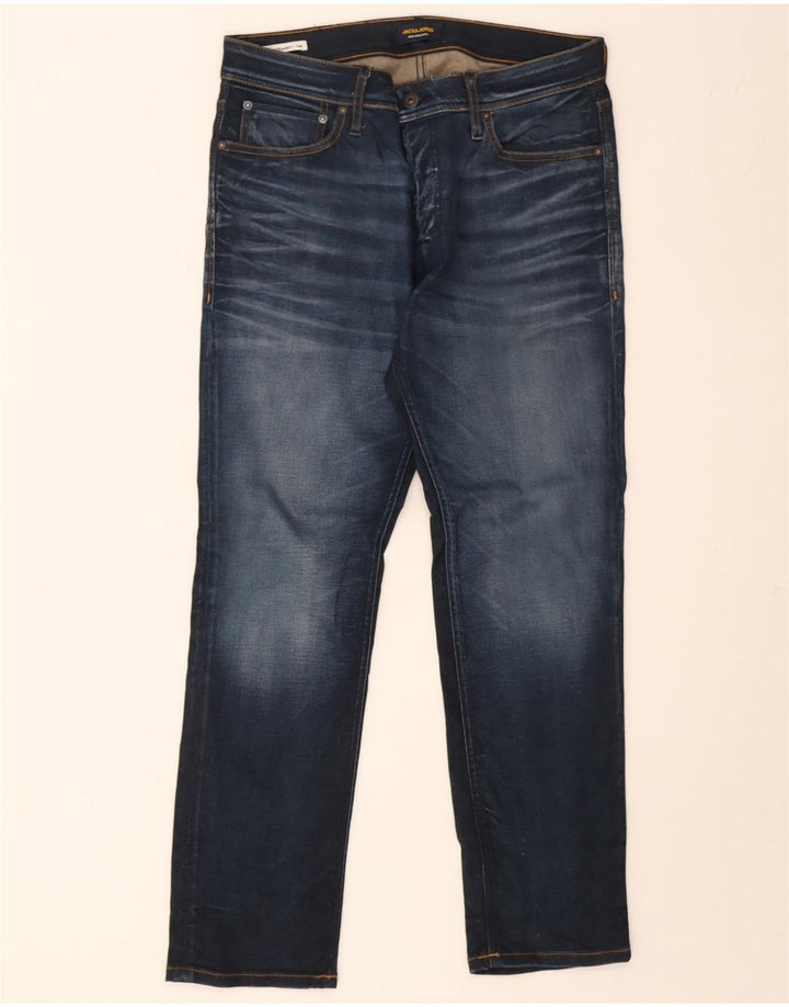 Jack & Jones Herre Tim Slim Straight Jeans W33 L30 Marineblå