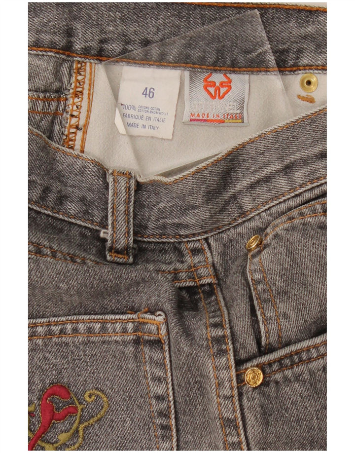 Vintage kvinders højtaljede koniske jeans IT 46 Large W28 L29 Grå bomuld